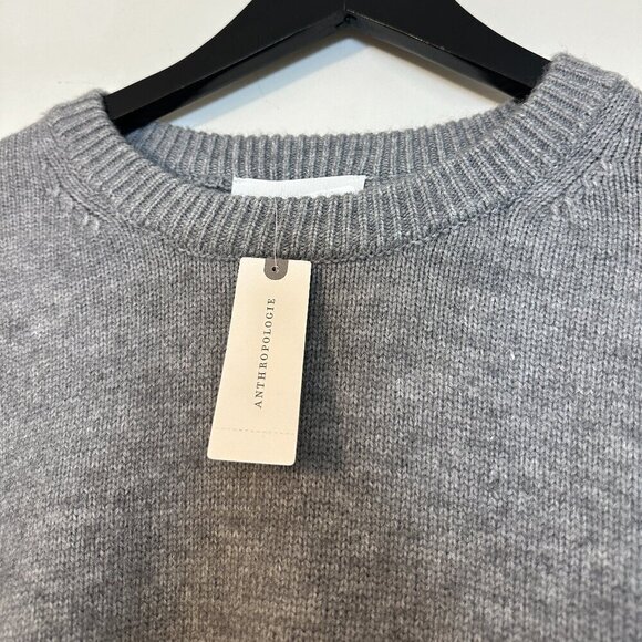 ANTHROPOLOGIE Mare Mare Long-Sleeve Knit Sequin Twofer Mini Dress in Grey NWT - Picture 7 of 16